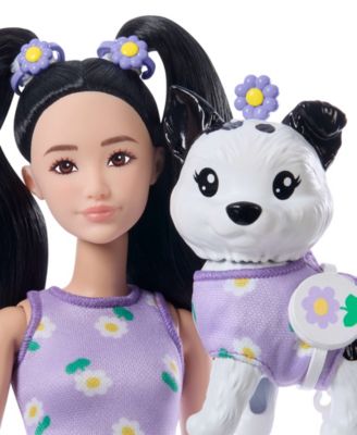 Twinning Looks Fashion Doll with Pet Dog Matching Clothes and Accessories
