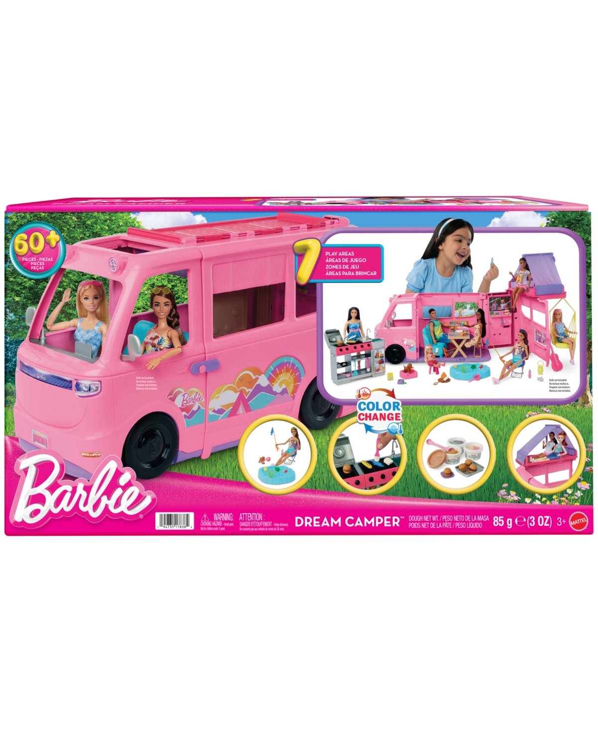 Barbie Dream Camper Playset With Roof Tent Bbq Grill In Multi