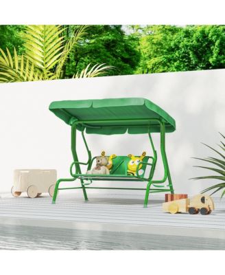 Kids Patio Swing, 2-Seater Outdoor Porch Swing Chair,