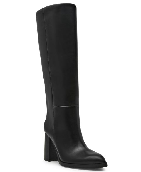 Женские ботинки DV Dolce Vita Bardonny Knee-High Block Heel Boots, Regular & Wide Calf, цвет: Чёрный гладкий