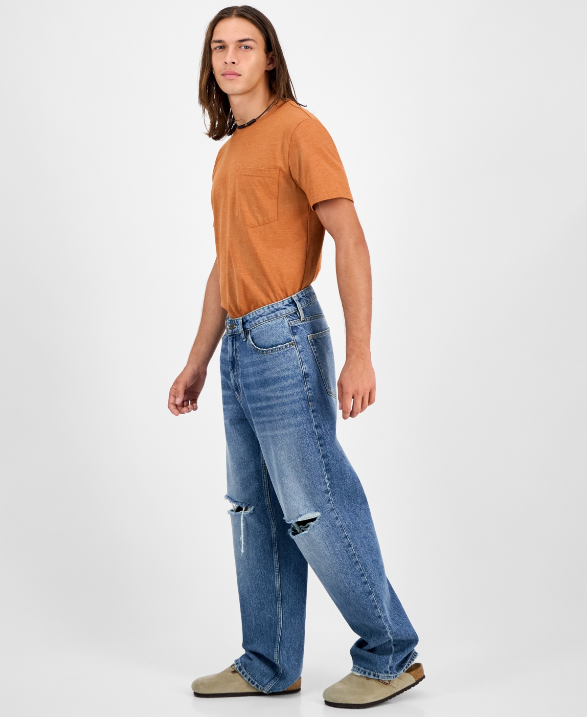 Sun + Stone Men's Azul Baggy Jeans, Macy's Exclusive In Blue