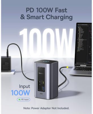 Docking Station Dual Monitor, Nomos Win Air 12 in 1 Laptop Dock, 24K HDMI, 10Gbps USB Ports, 1Gbps Ethernet, PD 100W(No Power Adapter), USB C Docking Station,1pcs