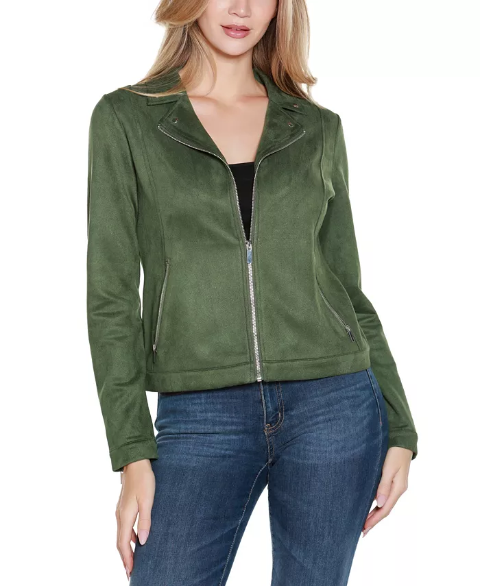 Women's Faux-Suede Moto Jacket - thumbnail 2