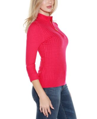 Women's Ribbed Quarter-Zip Sweater