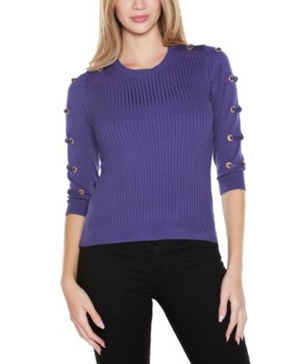 Women's Grommet-Trim Ribbed Sweater