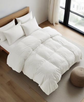 Light Warmth Ultra Soft White Goose Down Feather Fiber Comforter, King