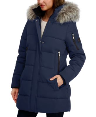 Women's Faux-Fur-Trim Hooded Puffer Coat