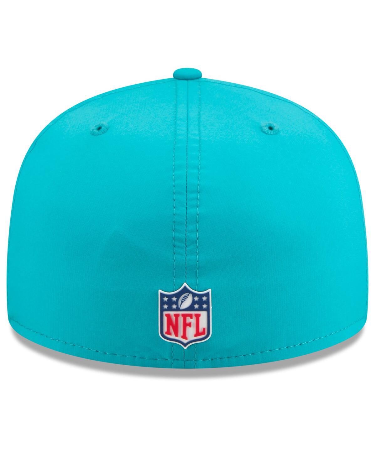 New Era Men's Aqua Miami Dolphins 2025 Sideline 59fifty Fitted Hat In Blue