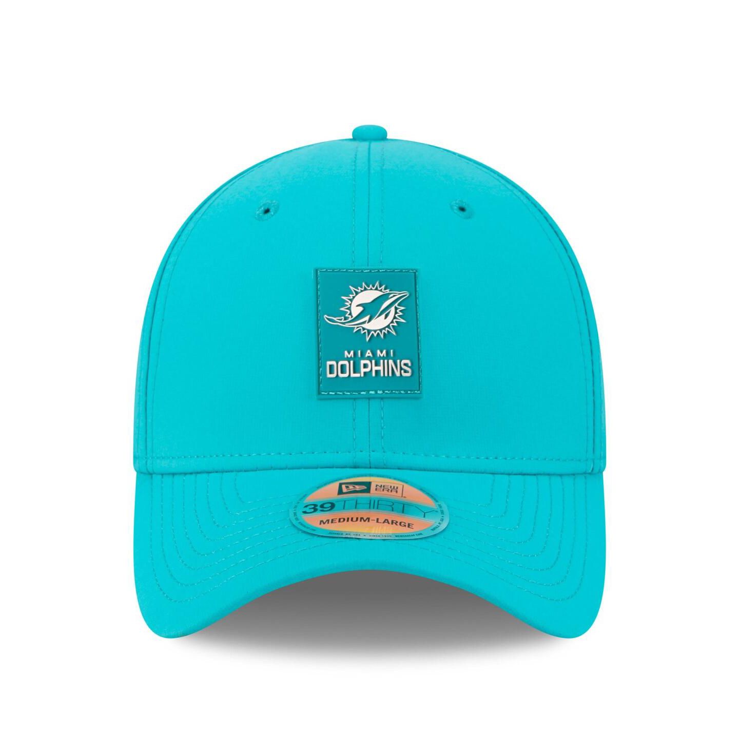 Мужская кепка New Era Aqua Miami Dolphins 2025 Sideline 39THIRTY Flex Hat — фото 5