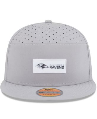 Men's Gray Baltimore Ravens 2025 Sideline Split Panel 9FIFTY Snapback Hat