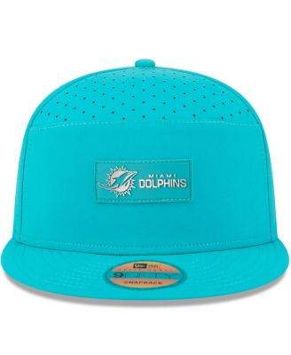 Men's Aqua Miami Dolphins 2025 Sideline Split Panel 9FIFTY Snapback Hat