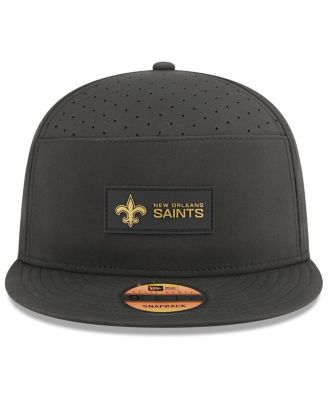 Men's Black New Orleans Saints 2025 Sideline Split Panel 9FIFTY Snapback Hat
