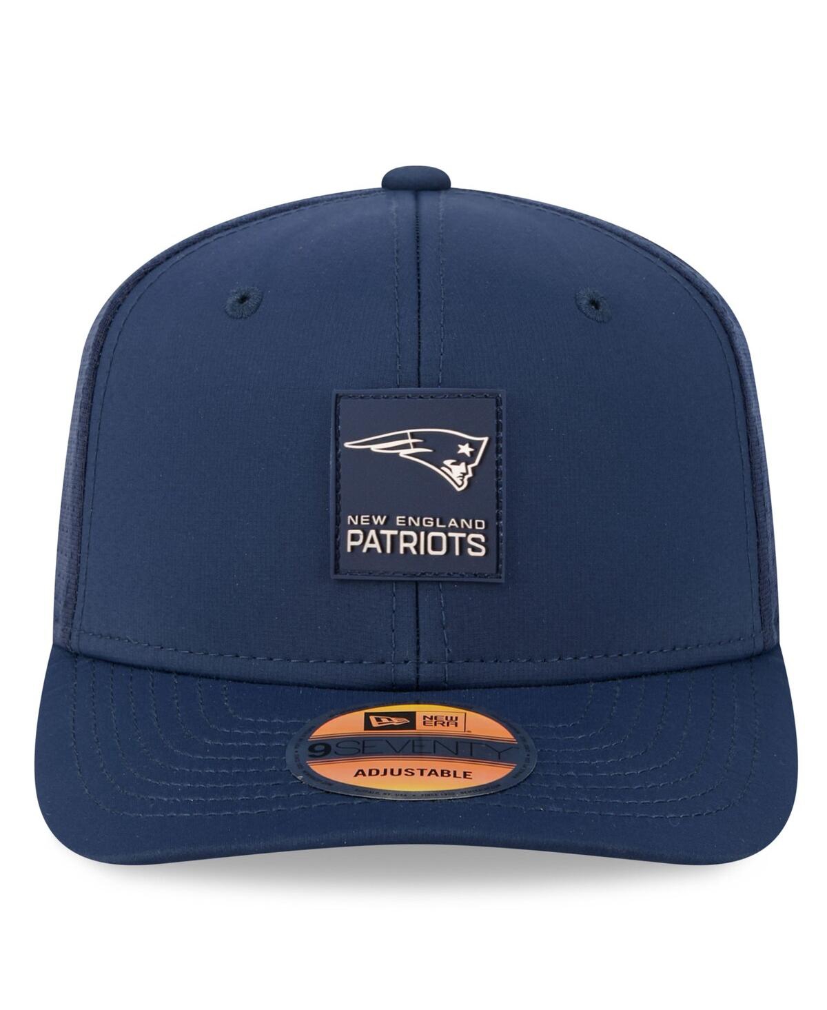 New Era Men's Navy New England Patriots 2025 Sideline 9seventy Trucker Adjustable Hat In Blue