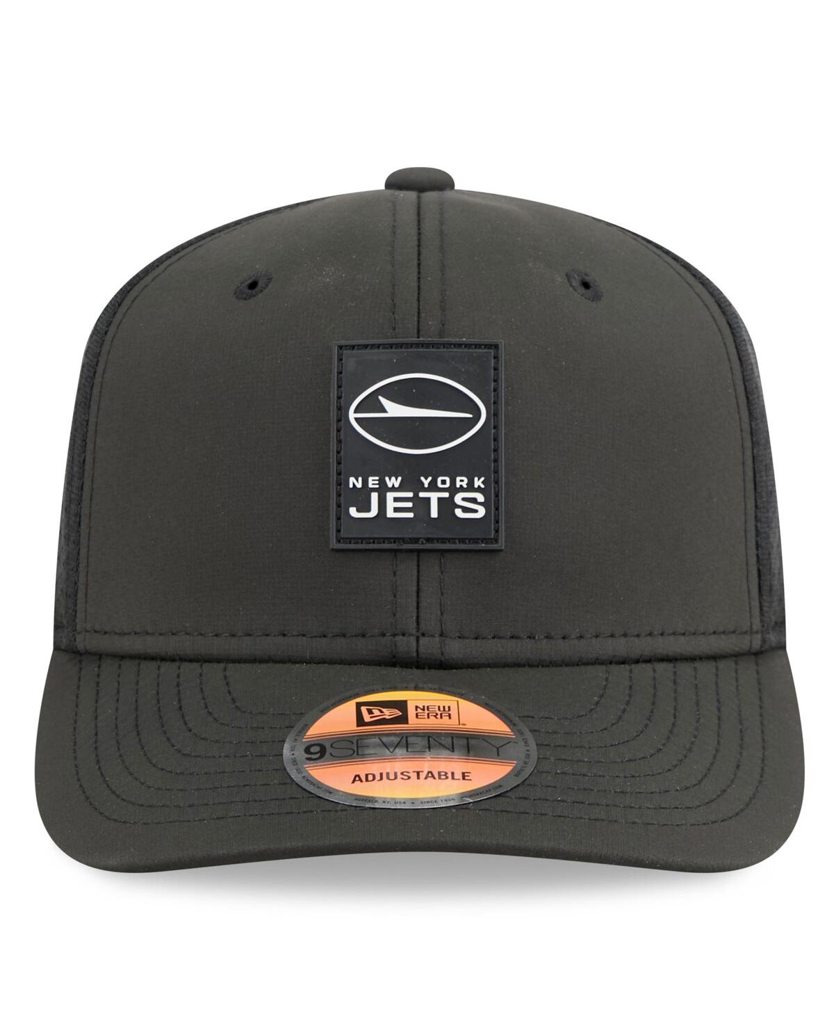 New Era Men's Black New York Jets 2025 Sideline 9seventy Trucker Adjustable Hat In Black