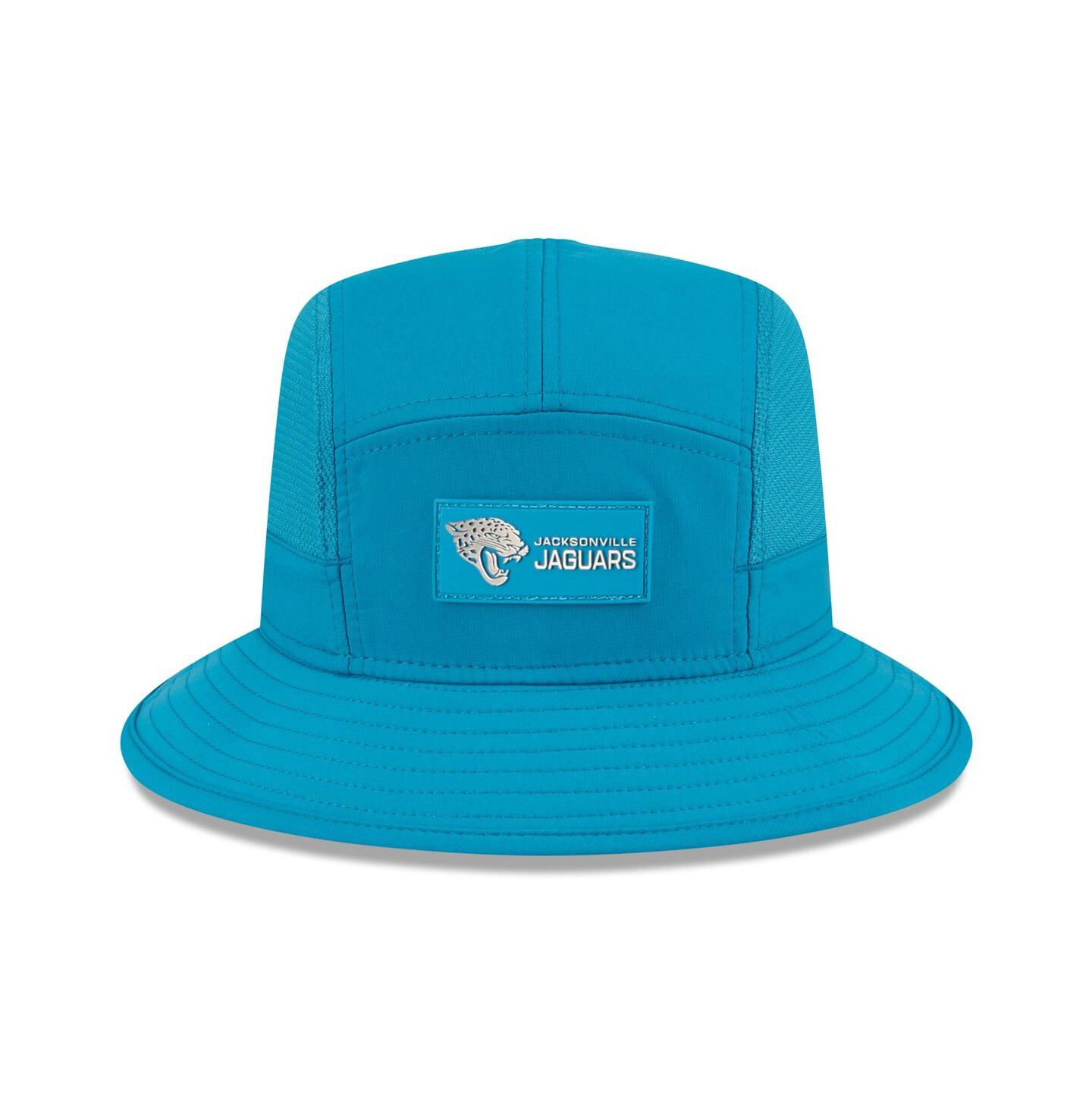 Мужская панама New Era Teal Jacksonville Jaguars 2025 Sideline Bucket Hat — фото 5