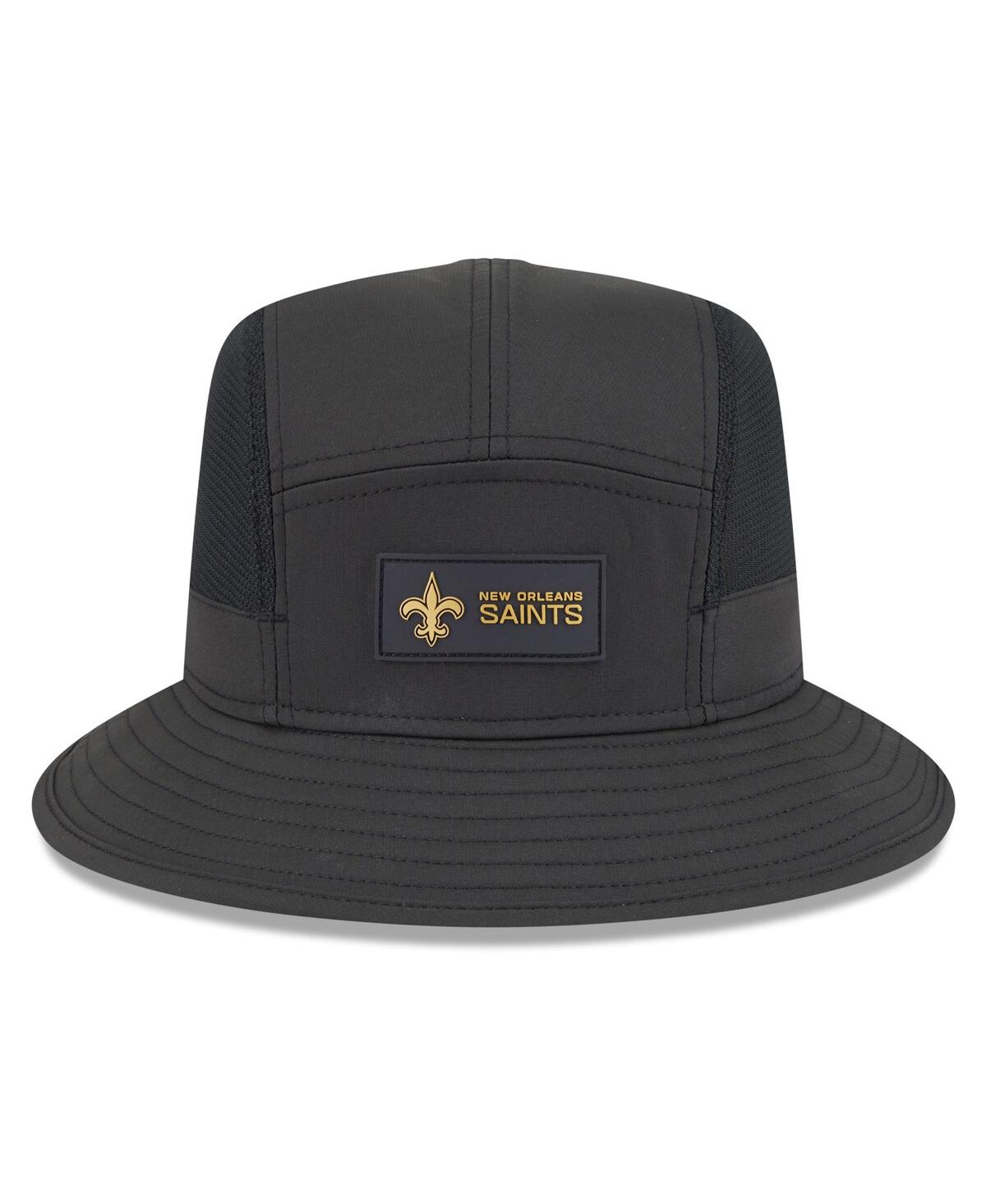 New Era Men's Black New Orleans Saints 2025 Sideline Bucket Hat In Black
