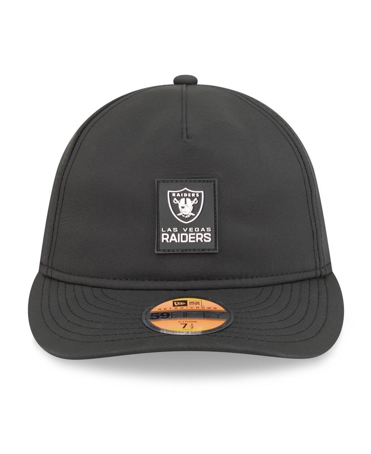 New Era Men's Black Las Vegas Raiders 2025 Sideline Retro Crown 59fifty Fitted Hat In Black