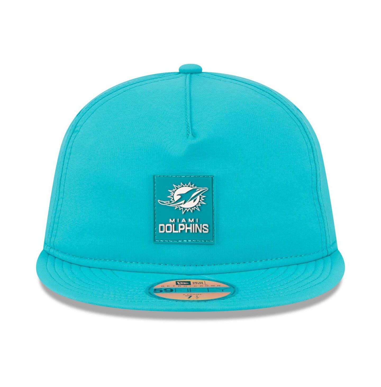 Мужская кепка New Era Aqua Miami Dolphins 2025 Sideline Retro Crown 59FIFTY Fitted Hat — фото 5