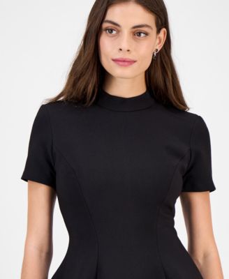 Women's Zephyra Mock Neck Fit & Flare Dress