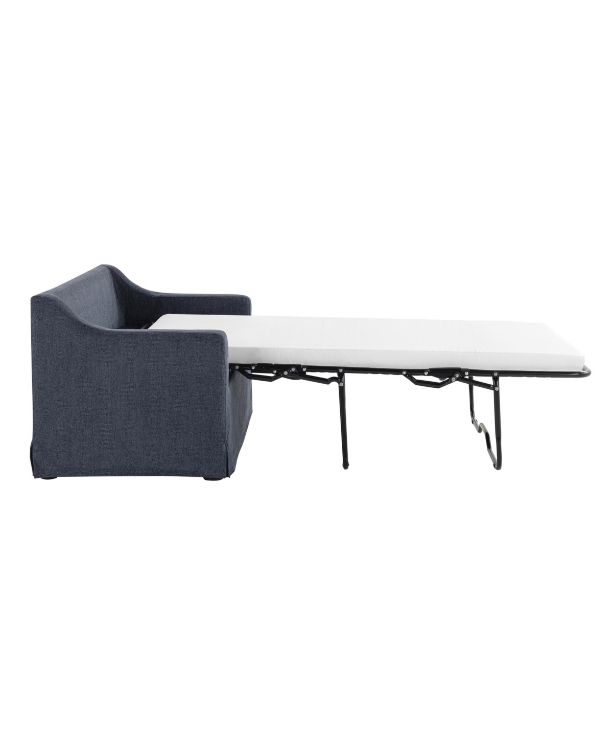 Serta 53.5" Polyester Hampstead Convertible Twin Sleeper Loveseat In Blue
