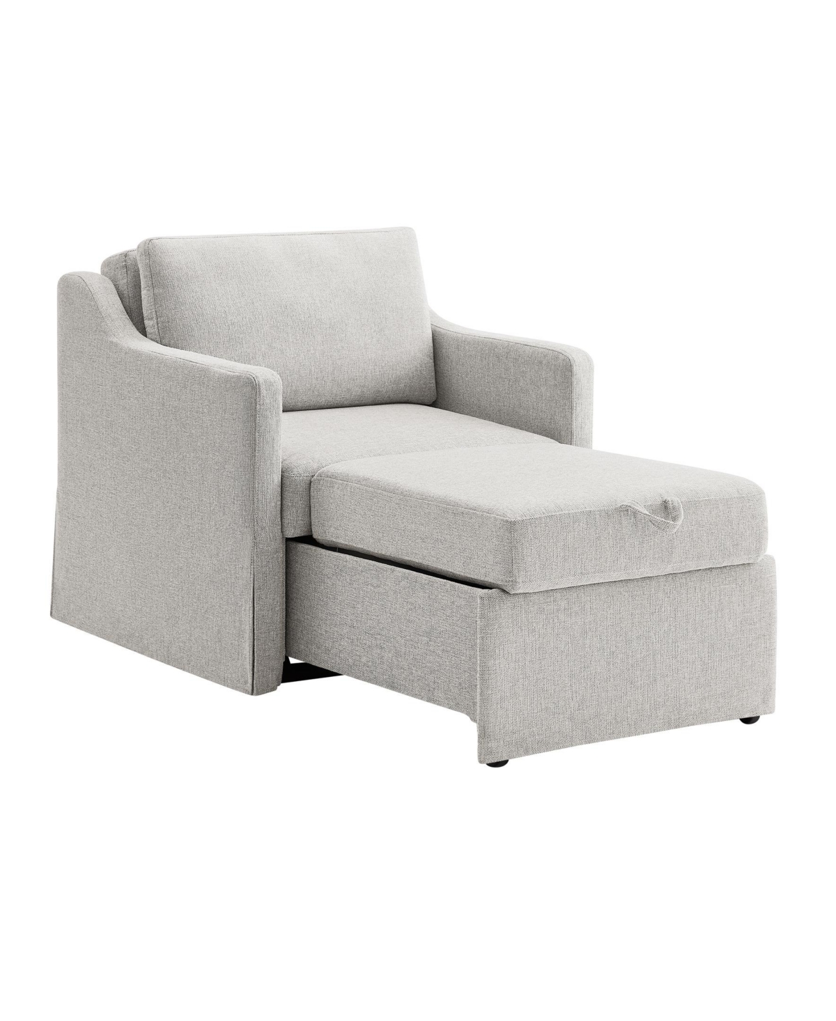 Serta 35" Polyester Harley Convertible Single Sleeper Chair In Gray