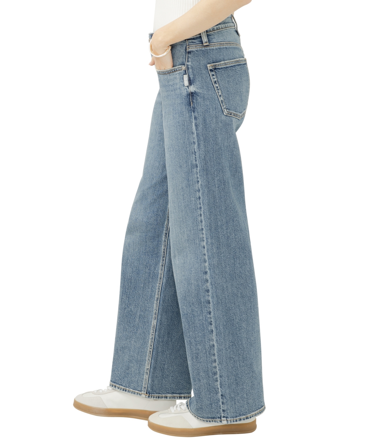 Silver Jeans Co. Suki Mid Rise Power Stretch Trouser Jeans In Light Wash In Blue