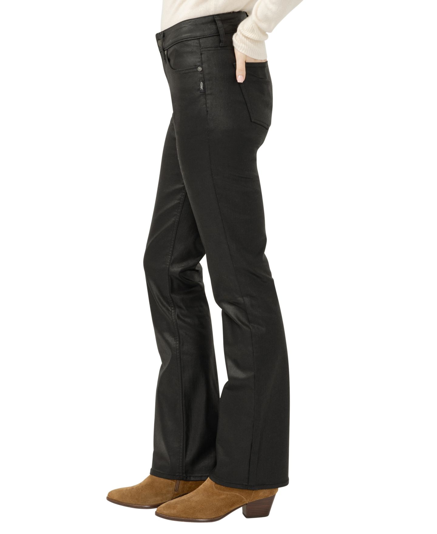 Женские джинсы Silver Jeans Co. Suki Mid Rise Curvy Fit Slim Bootcut, цвет: Чёрный — фото 2