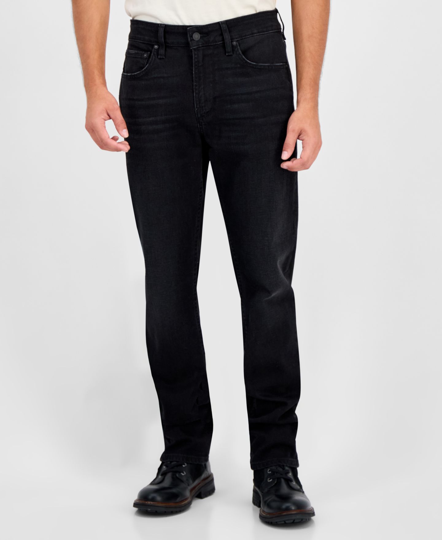 Мужские джинсы GUESS Davis Straight-Fit, цвет: Чёрный — фото 2