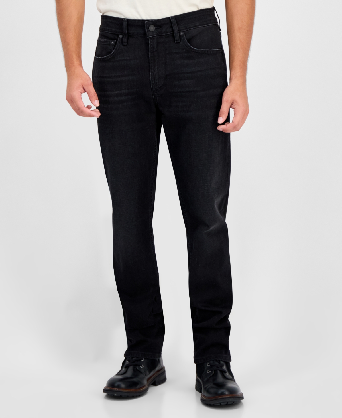 Guess Men's Davis Straight-fit Jeans In Black