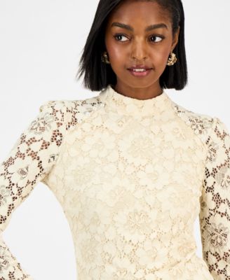 Women's Josephina High Neck Long-Sleeve Lace Top