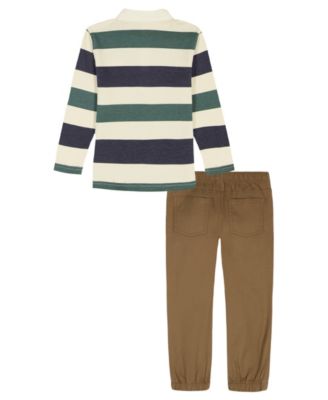 Boys' 2T-7 Rugby T-Shirt and Joggers, 2-Piece Set