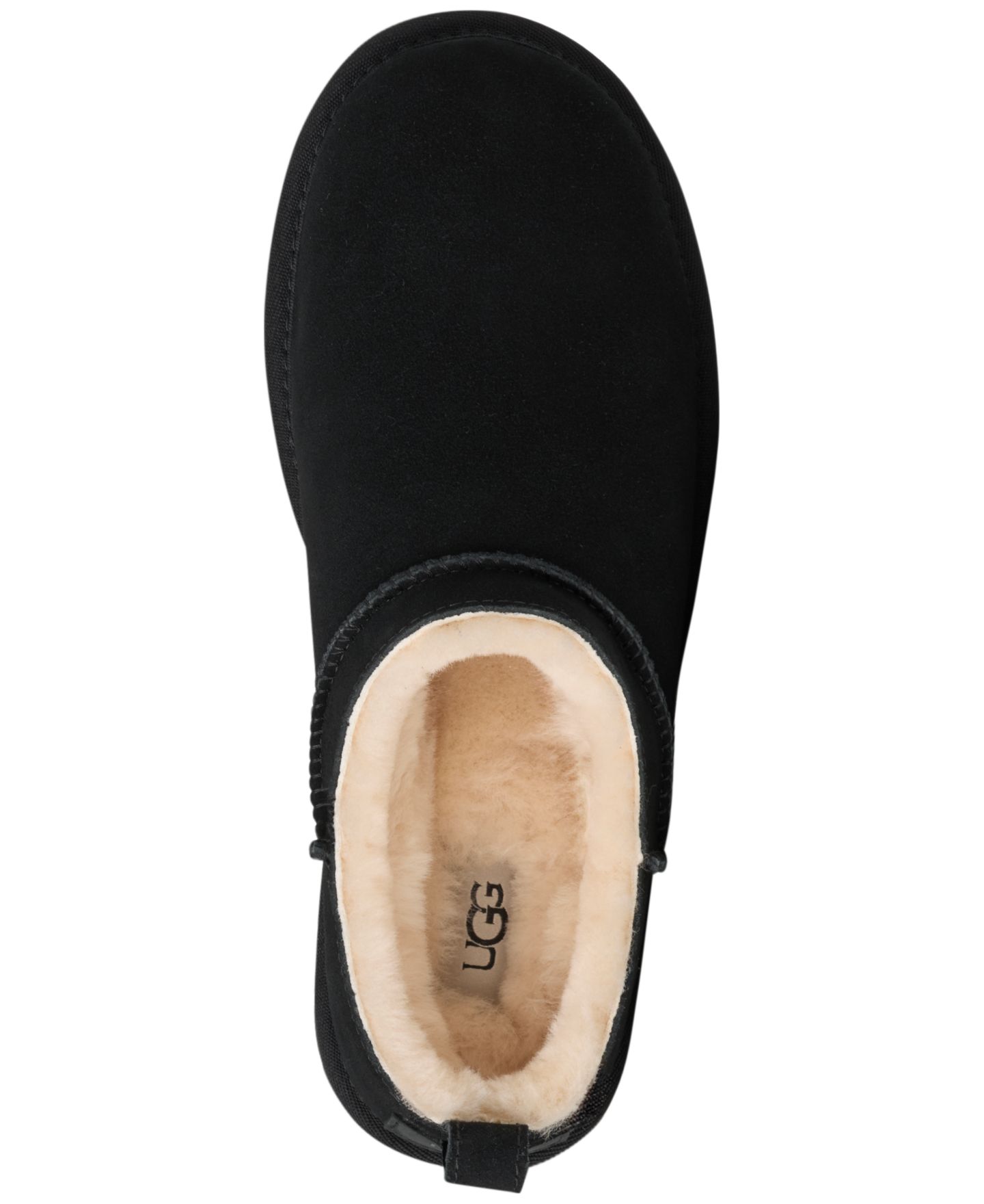 Женские ботинки UGG® Classic Micro Pull Tab Round Toe Booties, цвет: Чёрный — фото 4