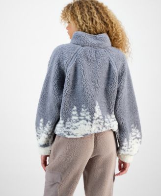 Juniors' Quarter-Zip Sherpa Jacket