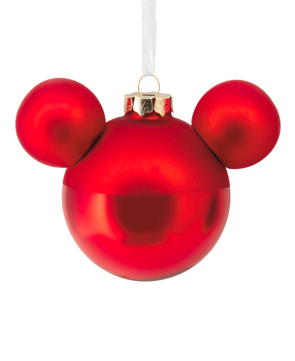Hallmark Disney Mickey Mouse Ears Icon Glass Christmas Tree Ornament In Multi