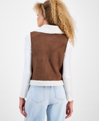Juniors' Faux-Shearling Vest 