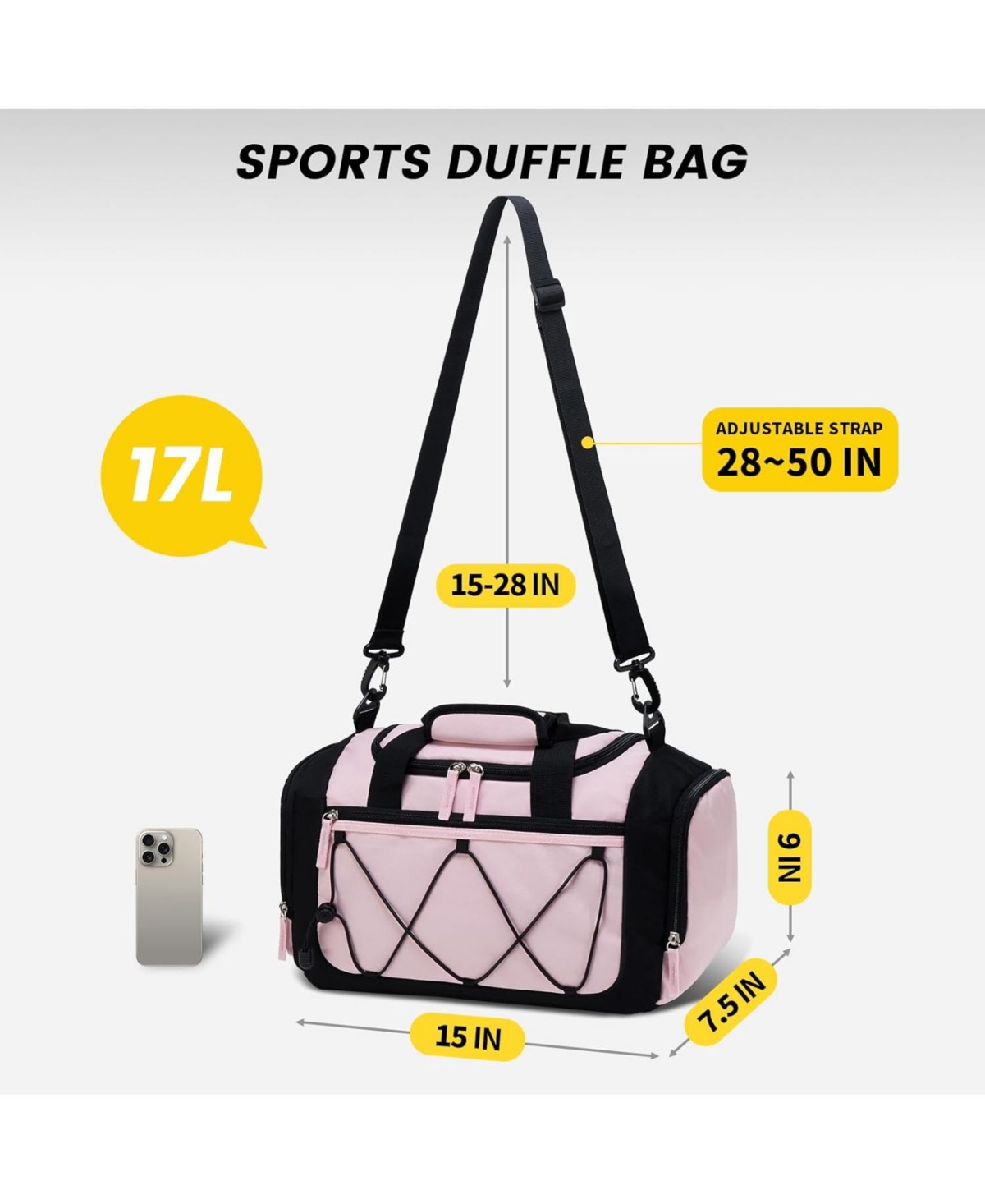 Roomy Gym Bag for Men - 21 Inches Duffle Bag with Shoe Compartment, Lightweight Travel Bag for Sports, Gym & Weekend Trips