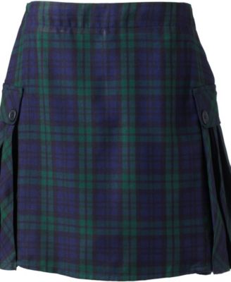 Women's Above the Knee Plaid Side Pleat Skort