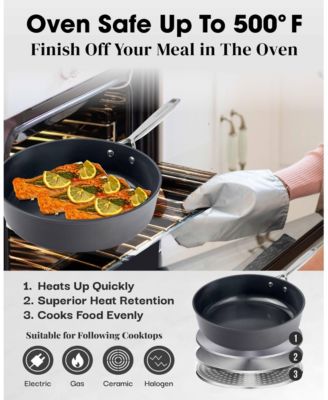 Professional 2x Hard Anodized 4 Qt. Ceramic Nonstick Deep Saute Pan