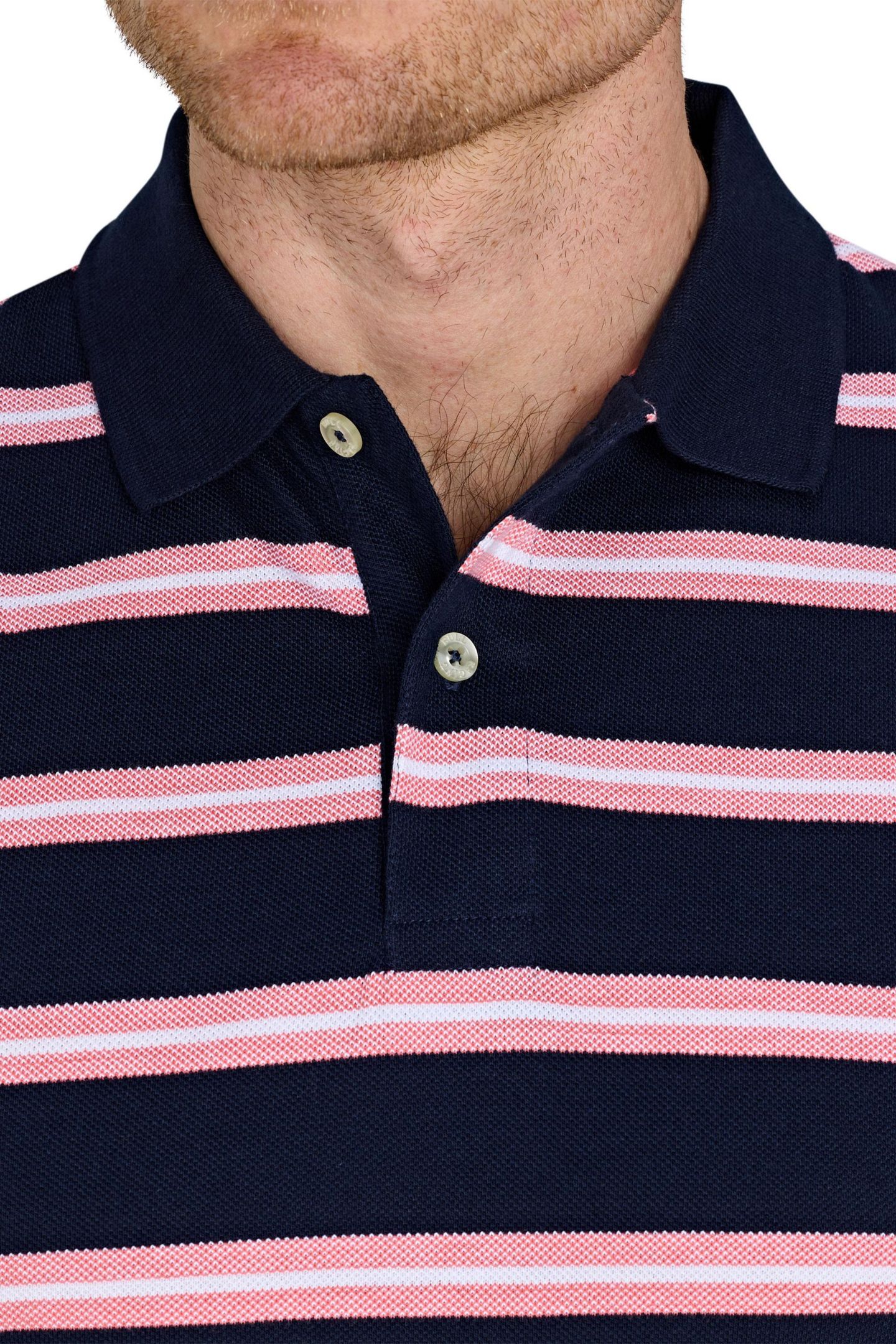 Мужские поло Raging Bull Trio Stripe Polo, цвет: Тёмно-синий — фото 4