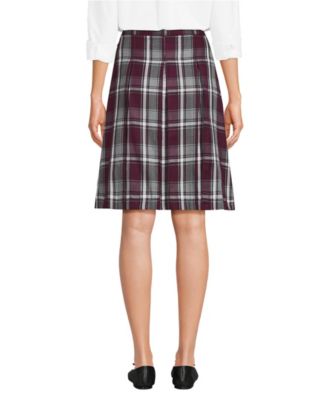 Women's Top of the Knee Plaid Box Pleat Skirt