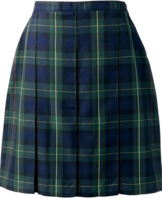 Women's Top of the Knee Plaid Box Pleat Skirt