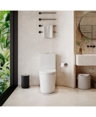 Dual Flush 1.1/1.6 GPF Elongated One-Piece One-Piece Bathroom Fixture, Comfort Height, Water-Saving Design, MAP 1000g