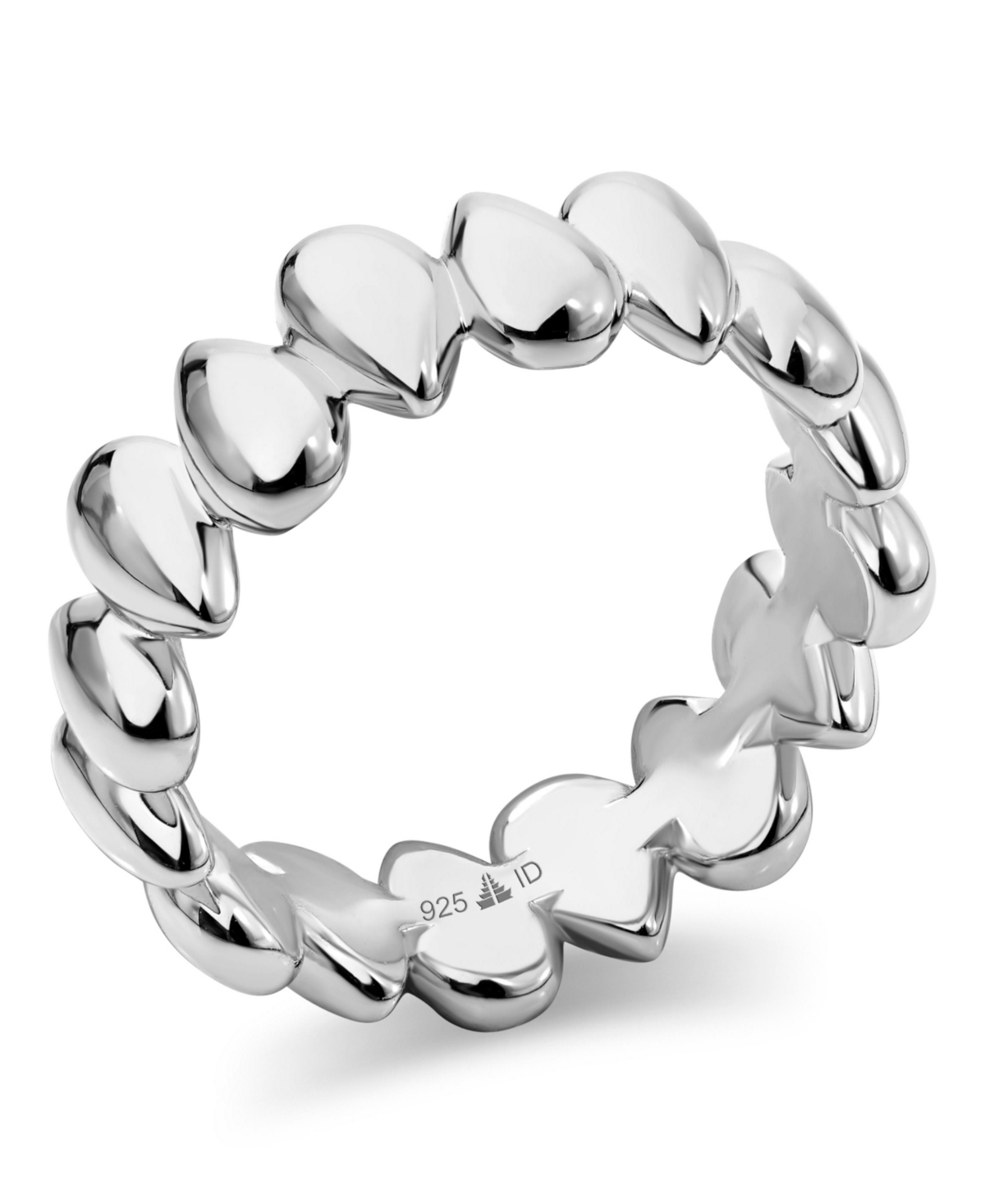Devata Teardrop Eternity Band Ring in Sterling Silver