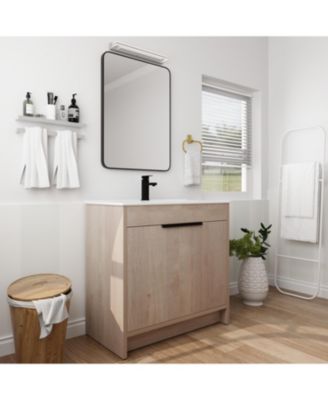 36 Inch Freestanding Vanity with Ceramic Sink and Soft-Close Cabinet Doors