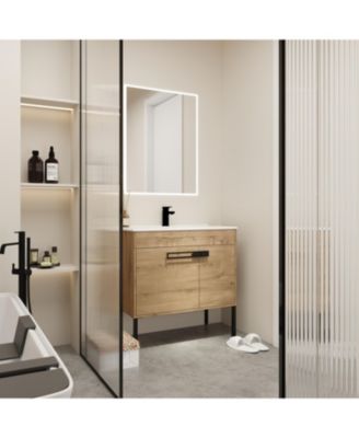 36 Inch Bathroom Vanity with Optional Floating or Freestanding Design and Sink