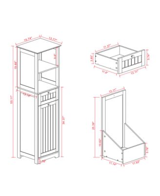 CASAINC 1Pc MDF Tilt-Out Design, One Compartment, Drawer & Moisture-Resistant Finish Laundry Cabinet