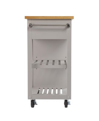 Rolling Kitchen Island with Storage Space, Towel Rack, and Utility Drawer