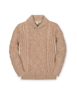 Hope Henry Little and Big Boys Organic Long Sleeve Shawl Collar Cable Sweater - Camel heather 40$