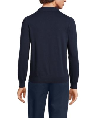 Men's Long Sleeve Cotton Sweater Polo