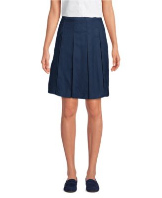 Women's Plus Size Solid Top of Knee Box Pleat Skirt